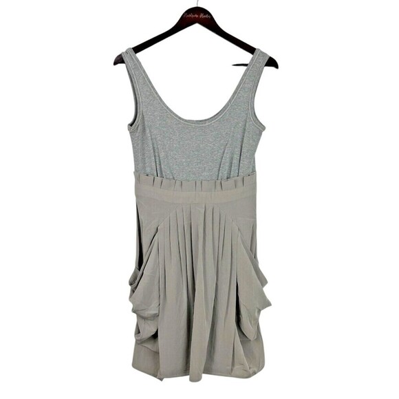 81 POPPIES Womens Gray Size 4 Drape Pockets Sleeveless Jersey Tank Dress H1 - Picture 1 of 12
